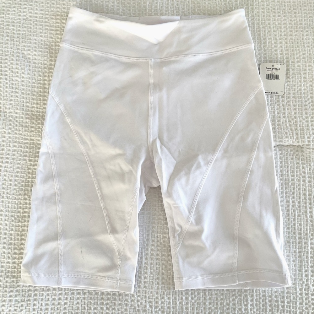 NWT Free People Movement White High Rise Biker Baby Shorts